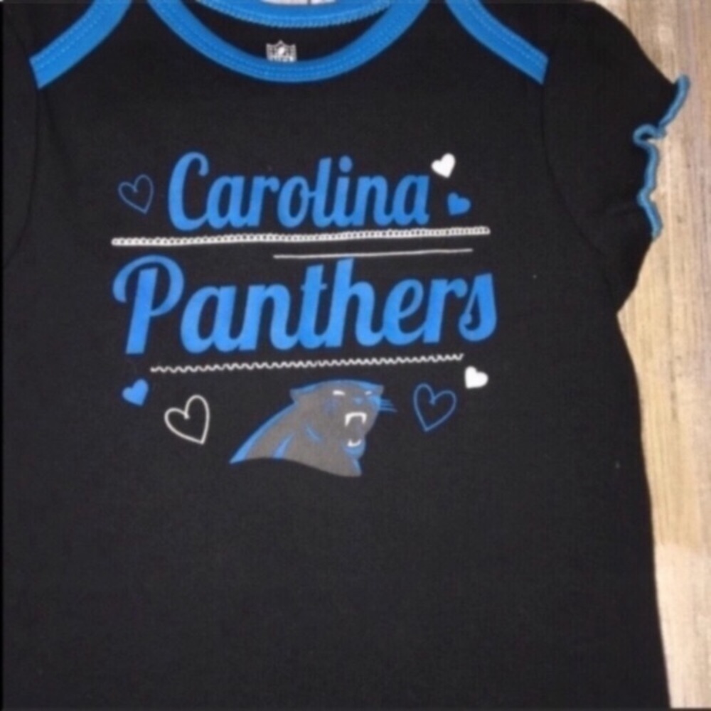 NFL Carolina Panthers Baby Onesie 18M Black Blue Infant Bodysuit Football - Picture 3 of 6